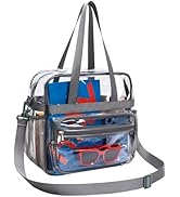 Paxiland Clear Bag for Stadium Events, 12x6x12 Inches Clear Tote Bag with Detachable Strap for Sp...