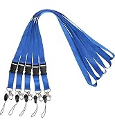 YOUOWO 5 Pack Neck Lanyards Office Quick Release Blue Lanyard for ID Badge Holder lanyards for Ke...