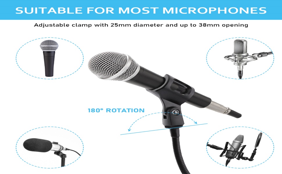 360 Degree Flexible Gooseneck Microphone Stand
