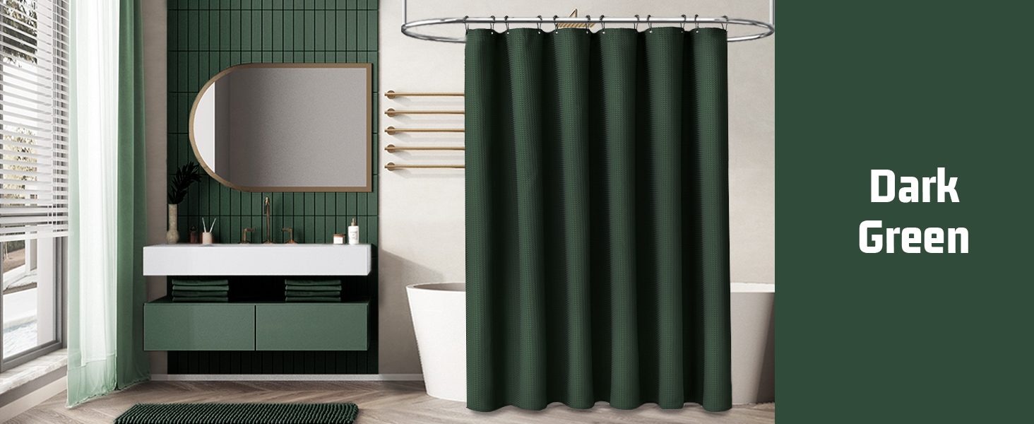 dark green shower curtain