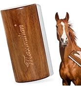 MAXIMILIAN Wooden Horse Sweat Scraper 2-in-1 Metal-Toothed Deshedding Brush Ergonomic Solid Wood ...