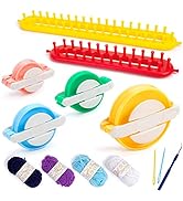 LOVEINUSA 13PCS Knitting Loom and Pompom Maker Set, Rectangle Knitting Looms Pompom Maker with Ya...