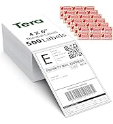 Tera Direct Thermal Labels 4x6: 500 Fanfold Shipping Labels with Perforated Strong Adhesive Print...