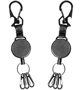 DELSWIN Retractable Keychain Heavy Duty - Retractable Key Holder Key Ring with Carabiner, ID Badg...