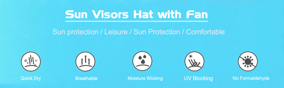Sun Visors Hat with Fan