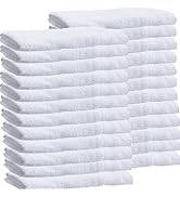 Towels N More 24 White 16x27 Premium Hand Towels with 100% Ring Spun Cotton Loops Super Absorbent...