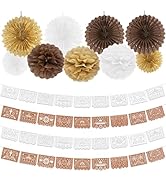 4 Pack Papel Picado Banner, Cielito Lindo Party Decorations with Tissue Paper Fan and Flower, 39F...