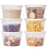 Jaluxing 16 oz. Plastic Deli Containers With Lids, 48 Sets - Leakproof, Stackable, BPA Free, Micr...