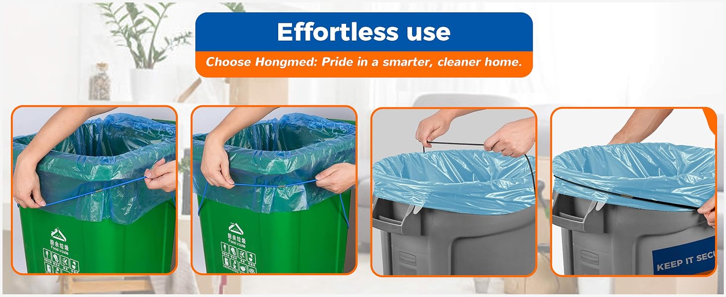 Effortless use. Choose Hongmed trash can bands: Pride in a smarter, cleaner home.