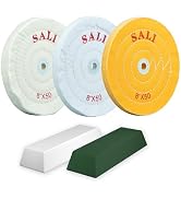 SALI 3 Pack Polishing Wheel for Bench Grinder Buffing Wheel 8 inch Yellow-Coarse White-Medium Whi...