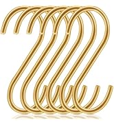 DINGEE Gold S Hooks for Hanging 3.5 Inch Brass Heavy Duty S Hooks,Closet S Hooks for Hanging Coat...