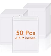 50 Pack 6x9 Envelopes Self Seal, White Catalog Mailing Envelopes 6 x 9 Manilla Envelopes for Mail...