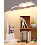 Desk Lamp, LED Desk Lamps for Home Office with 2 USB Charging Port/Outlet/Organizer,Desk Lamp for...