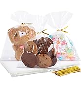SUREHOME Cellophane Treat Bags 5x7 In 100 Pcs Individual Cookie Bags Small Plastic Clear Gift Bag...