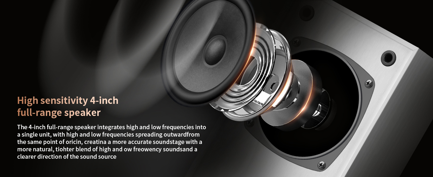 With 4-inch passive bookshelf speakers