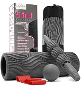 5 in 1 Foam Roller Set Muscle Massage Foam Ripple Roller for Deep Tissue Massage of The Back and ...