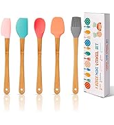 KSENDALO Silicone Small Spatulas Set of 5, Small Rubber Spatulas for Scraping, Cooking, Baking an...