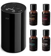 Waterless Essential Oil Diffuser Starter Kit with 4x10mL Hotel Scent Oils | Rechargeable Mini Car...
