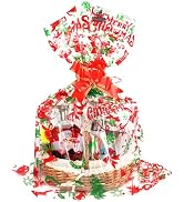 SUREHOME Cellophane Bags for Gift Baskets, 10 Pcs 30 x 40 Inch Clear Gift Bags with Pull Bow Ribb...