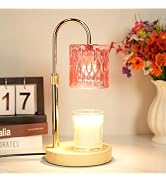 HAIDOLIANG Candle Warmer Lamp with Timer and Dimmer, Height and Brightness Adjustable, Pink Elect...