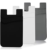 Adhesive Phone Wallet Card Holder for Phone Case, Silicone Credit Business ID Cards Pocket on Bac...
