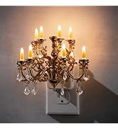 L LOHAS LED Night Lights Plug into Wall,Crystal Chandelier Candle Nightlight with Dusk to Dawn Se...