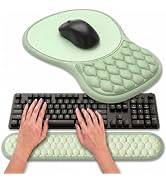 Luvzuni Mouse Pad Keyboard Wrist Rest, 2 in1 Keyboard Wrist Ergonomic Mouse Pad Support, Cute Wri...