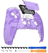 eXtremeRate Clear Atomic Purple Touchpad Front Housing Shell Compatible with ps5 Controller BDM-0...