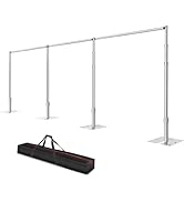 Qoolfoto Pipe and Drape Backdrop Stand, 12x30ft Heavy Duty Adjustable Background Frame with Metal...