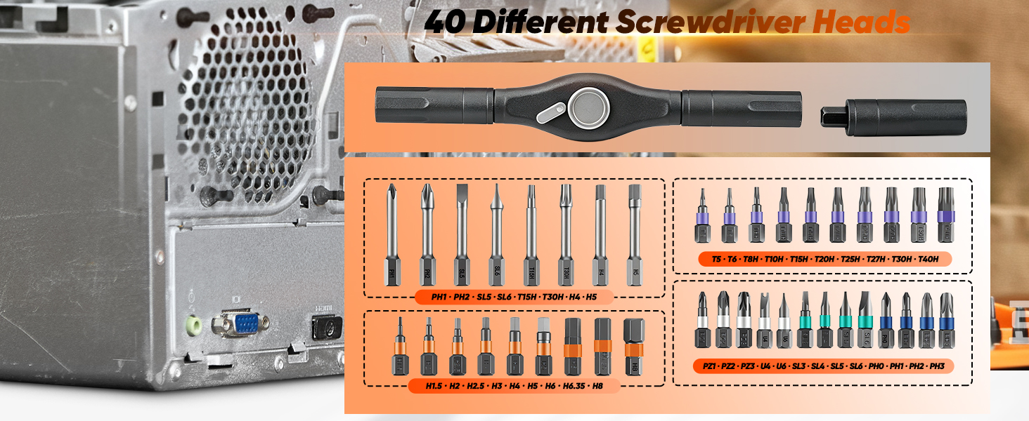 different screwdriver heads