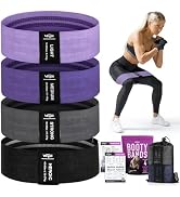 Resistance Bands for Working Out with Workout Bands Guide. 4 Booty Bands for Women Men Fabric Ela...