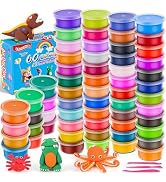 ifergoo Air Dry Clay Kit for Kids - 60 Colors Magic Modeling Clay, Ultra Light, Safe & Non-Toxic,...