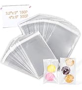 480 PCS Clear Resealable Cellophane Bags 2 Sizes with 180 PCS 3.5×5 Inches, 300 PCSS 4×6 Inches G...