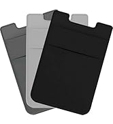 Meroqeel Cell Phone Wallet Stick on Back of iPhone Case, 3 Pack Sticky Phone Card Holder Sleeve, ...