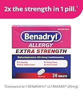 Benadryl Extra Strength is 2x the strength in 1 pill