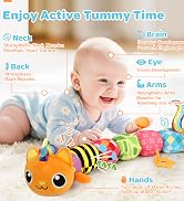 Baby Toys 0-6 6-12 Months, Sensory Musical Animal Stuffed Toy for Infant 0-3 3-6 Months, Tummy Ti...