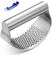 Garlic Press Rocker, Bottle Opener, Stainless Steel Garlic Crusher Chopper Squeezer Slicer Mincer