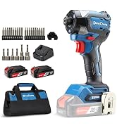 Dong Cheng 20V 4.2" Compact Impact Driver, 1840in-lbs Torque, with 2 x 2.0Ah Batteries, 1/4" Hex ...