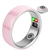 New Ceramic Smart Ring for Women Men Fitness Tracker Health Ring (Rose,8) | No App Fee, 8ATM Wate...
