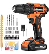 WorkBless WORKBLESS 21V Power Drill Set, Cordless Drill with Battery and Charger, 3/8'' Keyless C...