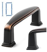 KOOFIZO Square Foot Cabinet Arch Pull - Oil Rubbed Bronze Furniture Handle, 3 Inch/76mm Screw Spa...
