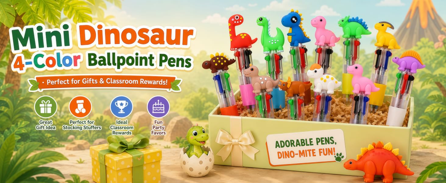 20 Pack Mini Dinosaur Pens