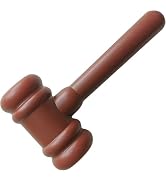 Wooden Judge Gavel, Brown Cartoon Style, Costume Accessory for Courtroom Role Play, Desk Decor