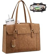 LOVEVOOK Laptop Bag for Women, 15.6 Inch Work Tote Computer Bag With Large Cup Holder