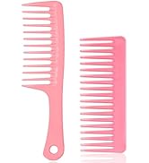 2PCS Wide Tooth Comb for Curly - Large Hair Detangling Comb,Styling Comb for Wet Dry Hair,Hair Ca...