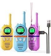 Inspireyes Walkie Talkies for Kids Rechargeable,Toys for Boys and Girls Ages 3-12, 3 Pack Long Ra...