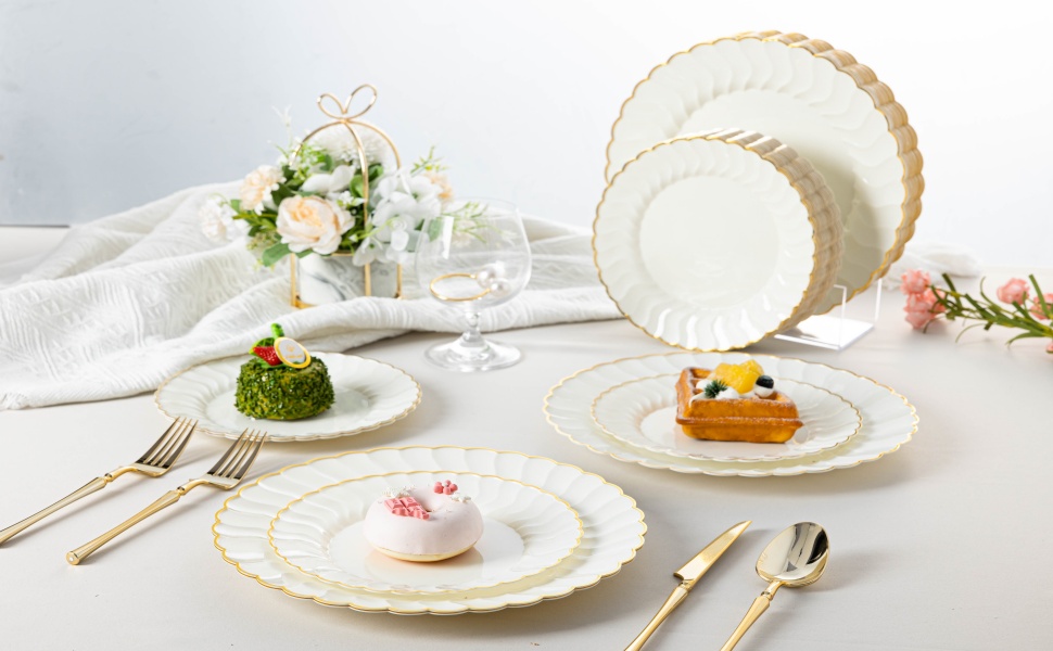 IVORY PLASTIC PLATES