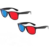 WNHNO 2Pcs Red and Blue 3D Glasses Universal TV Movie Dimensional Video Frame 3D Glasses DVD Game...