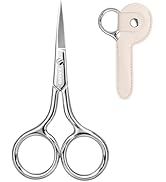 3.8 Inch Silver Eyebrow Scissors, Stainless Steel small scissors for Personal Care, Professional ...