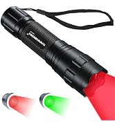 DARKBEAM Flashlight LED Green & Red Light, Powerful Redlight Portable Tactical Focusable Flashlig...